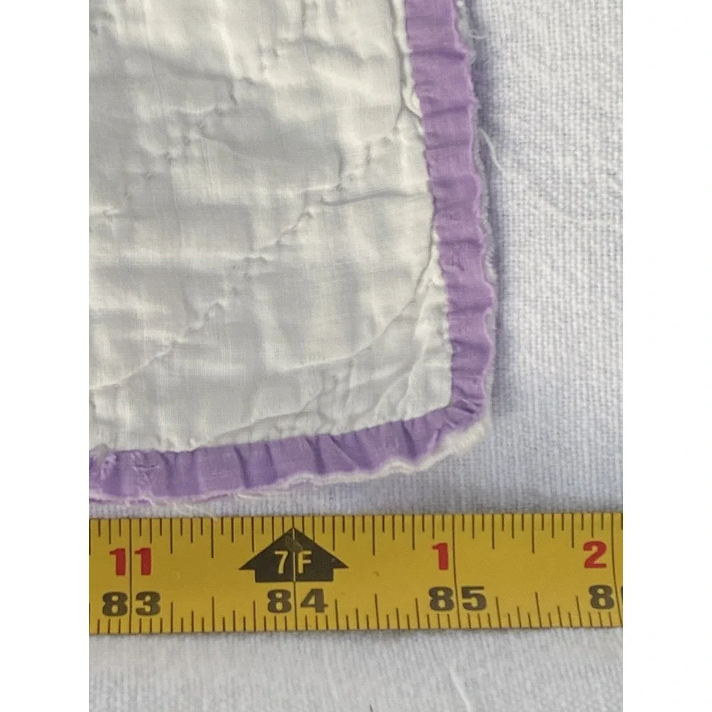 1927 Vintage Quilt Lilac Purple Embroidered Flower Hand Stitched 69